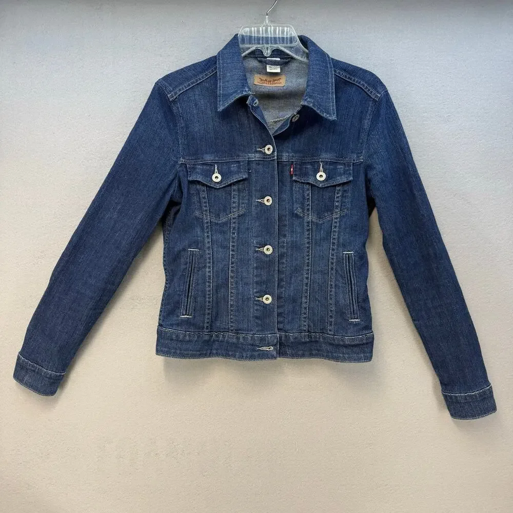 Levi's Denim Jacket Women's S Blue Stretch Trucker Jacket Summer Jacket - Picture 1 of 13